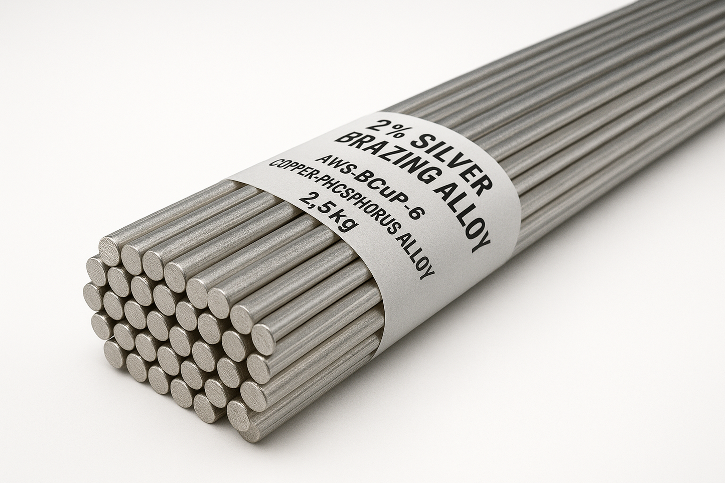 Silver Brazing Alloy - 2% Silver Brazing Alloy - AWS B CuP6 - 2.4mm, 3.0mm - 2.5kg