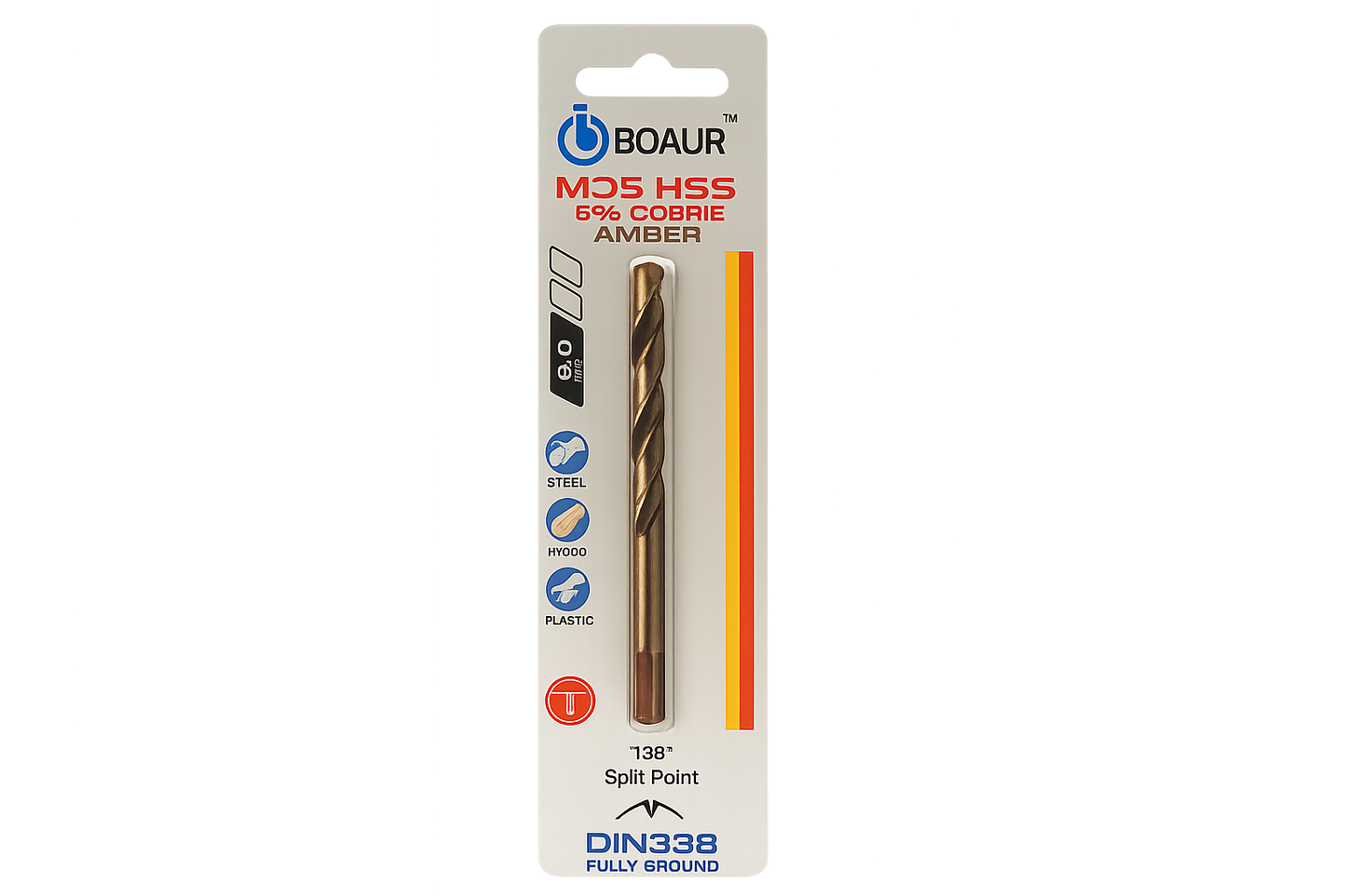 BOAUR - Cobalt Fully Ground Jobber M35 Drill Bits - 1.0mm to 25mm (0.5mm Increments)