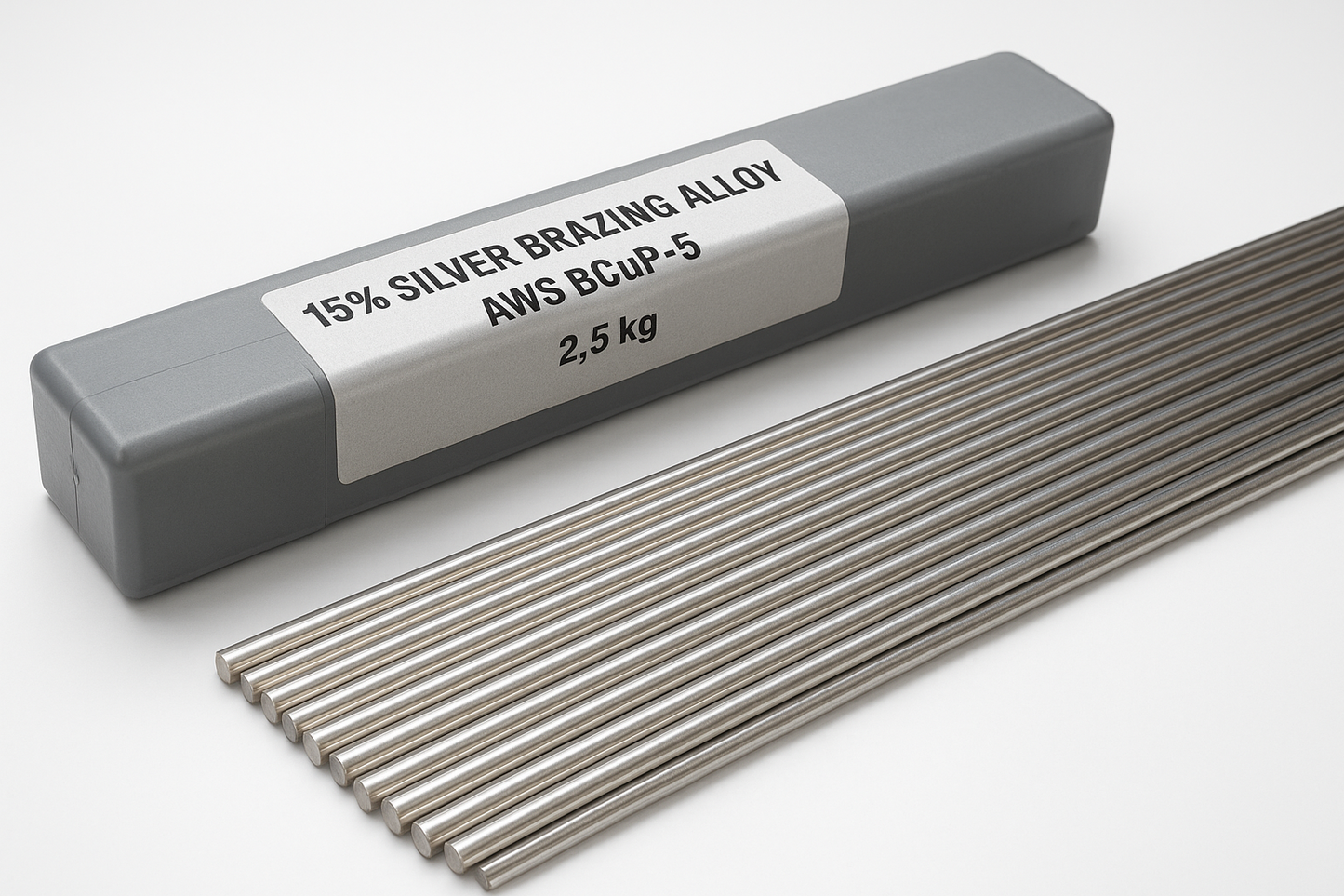 Silver Brazing Alloy - 15% Silver Brazing Alloy - AWS B CuP5 - 1.6mm, 2.4mm, 3.0mm - 2.5kg