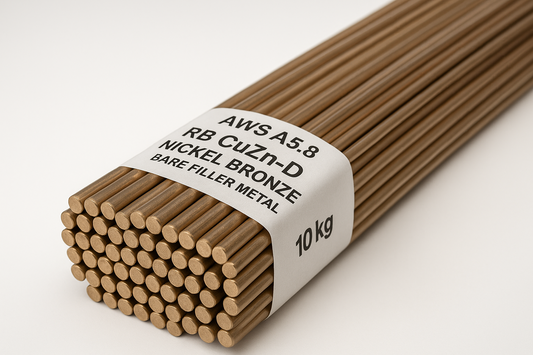 TIG & GAS Rods - Nickel Bronze Bare AWS A5.8 RB CuZn-D - 1.6mm, 2.4mm, 3.2mm, 5.0mm, 6.3mm - 10kg